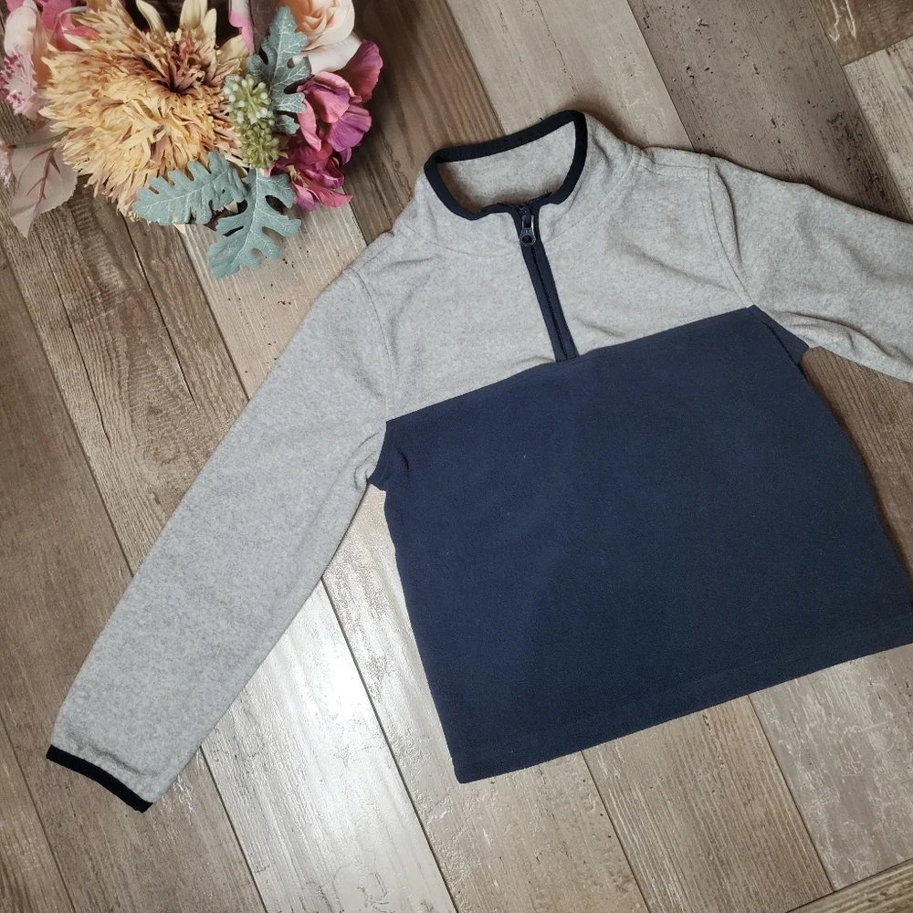 OshKosh B'gosh Toddler Colorblock Microfleece Cozie Size 5T Navy Blue & Grey
